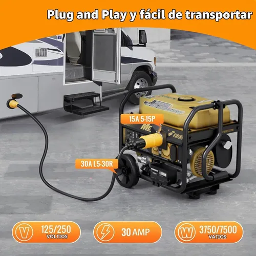 Vista 5 de Adaptador RV de 30 amperios a 110, enchufe de alimentación NEMA 5-15P NEMA 5-15P a L5-30R