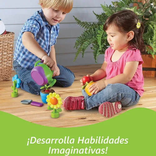 Vista 2 de Learning Resources New Sprouts Grow It! Juego de jardinería para niños pequeños, 9 piezas, a partir de 2 años, juguetes de aprendizaje para niños