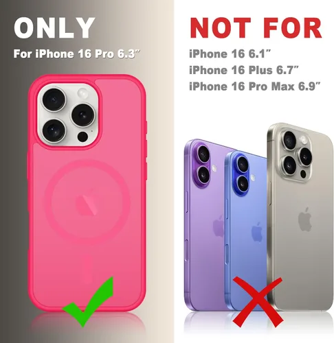 Vista 1377 de Funda para Google Pixel 10 Pro XL, cubierta magnética mate, color negro Fit for MagSafe, Screen Protector included, Shockproof Military Grade