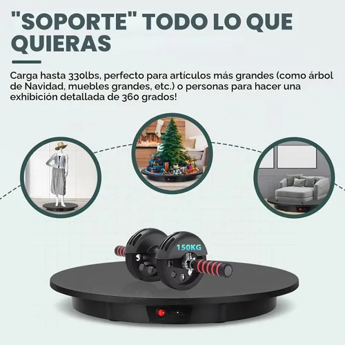 Vista 2 de Tocadiscos grandes para fotografía de 24 pulgadas/330 libras con control remoto
