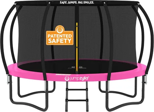 Vista 18 de Jumpzylla - Cama elástica recreativa para niños, con red de seguridad, escalera y revestimiento antioxidante, de 8, 10, 12, 14, 15 y 16 pies