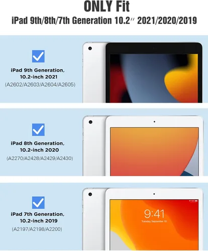 Vista 2 de TiMOVO Funda para iPad 10.2 de 9ª generación 2021, iPad de 8ª generación 2020, iPad de 7ª generación 2019, delgada, translúcida, rígida, con soporte