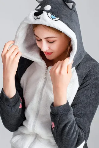 Vista 16 de Coriresha - Sudadera con capucha para niños, estilo perro, con orejas de perro en 3D y cola de perro, manga larga