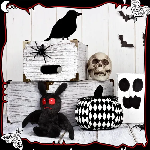 Vista 2 de Jenaai Peluche de Mothman de 13.4 Pulgadas Gótico Espeluznante Animales de Peluche Mothman Decoración Accesorio de Disfraz Espeluznante Suministros
