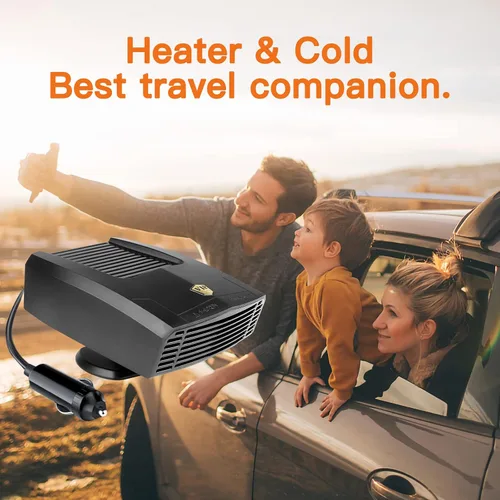 Vista 7 de Calentador de coche - Ventilador de parabrisas de automóvil de 12 V 150 W con desempañador de descongelación de calentamiento rápido 2 en 1