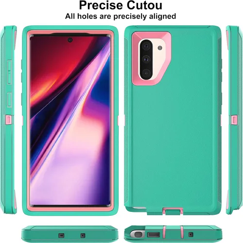 Vista 5 de Funda para Samsung Galaxy Note 10 con protector de pantalla de TPU flexible autorreparable [2 unidades], 3 en 1, cuerpo completo, a prueba