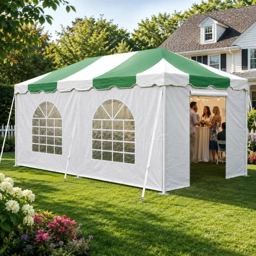 Vista 34 de Party Tents Direct - Toldo con marco de fin de semana, parte superior Blanco