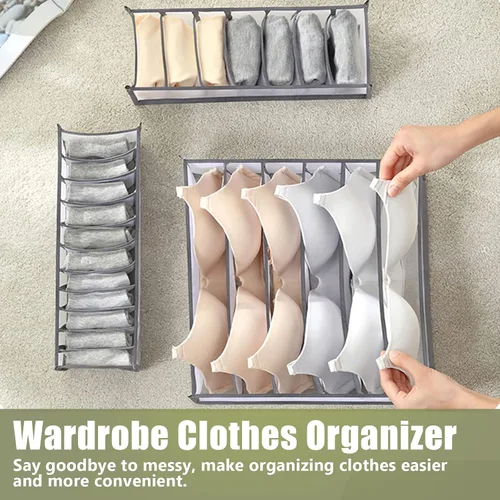 Vista 2 de TOOVREN Organizador de cajones para brasieres, divisor para cajones de ropa interior, contenedores de almacenamiento de lencería, organizadores