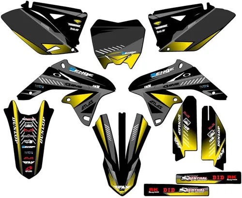 Vista 13 de 2010-2018 RMZ 250 Surge Black Senge Kit de base gráfica compatible con Suzuki