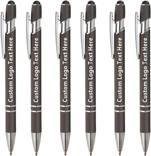 Vista 14 de Bolígrafos de tinta con punta de lápiz óptico con cuerpo de metal, punta media (0.028 in), bolígrafos de tinta de gel negra, 6 unidades, hogar, Negro