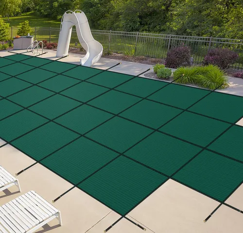 Vista 10 de iCOVER Cubierta de seguridad para piscina interior, 20x40 pies rectangular, cubierta de seguridad de invierno para piscinas interiores, cubierta