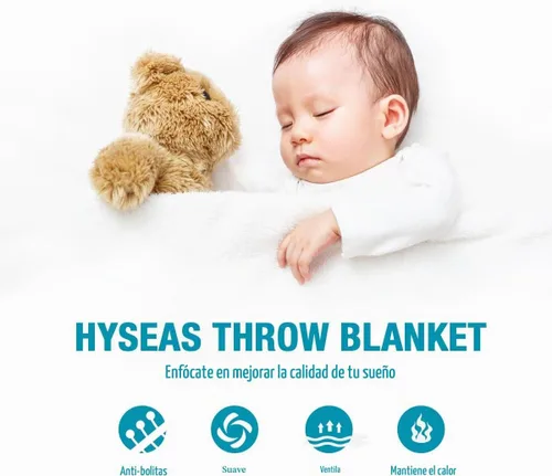 Vista 6 de HYSEAS cobija de terciopelo y felpa, cobija de vellón para el hogar Chocolate