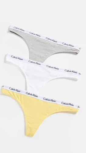 Vista 2 de Calvin Klein Tanga de algodón con logotipo para mujer paquete múltiple Multi