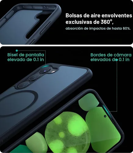 Vista 6 de TORRAS - Funda protectora magnética para Samsung Galaxy S23 6.1 pulgadas, prueba de caídas de grado militar, apta para MagSafe, parte trasera