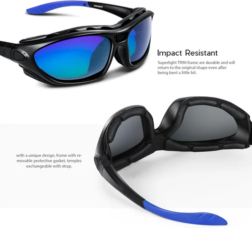 Vista 3 de Gafas de sol deportivas polarizadas para hombres mujeres jóvenes motocicleta seguridad conducción equitación gafas militares TAC