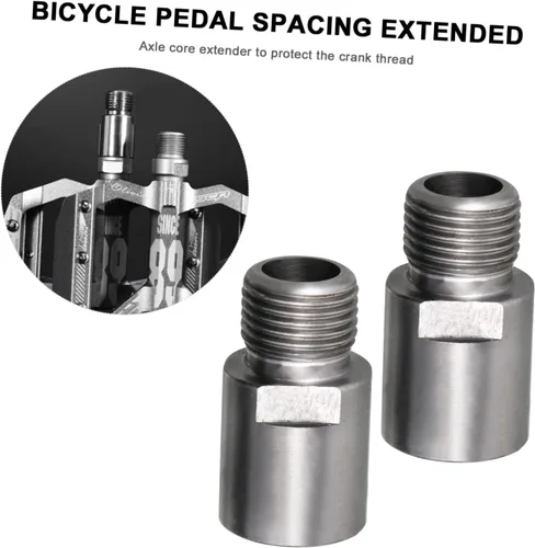 Vista 7 de VANZACK Adaptador extensor de pedal de bicicleta para bicicleta de montaña y bicicletas plegables, extensión de eje de 0.787 in, herramienta