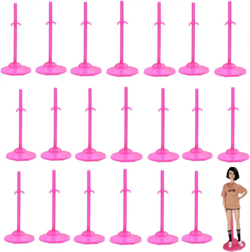 Vista 6 de 10 Pcs Doll Display Holders - Mini Stand for 11-13 Inch Dolls & Action Figures - Pink