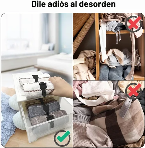 Vista 5 de 12 bridas reutilizables para cables, correas elásticas de Negro