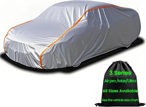 Vista 28 de Funda impermeable para automóvil deportivo, súper ligera, para todo tipo de clima, resistente a los rayos UV y a los arañazos, con cremallera