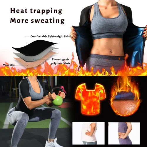 Vista 2 de Chaleco de sauna para mujer, camiseta sin mangas, con cremallera, de compresión, para entrenamiento de cintura