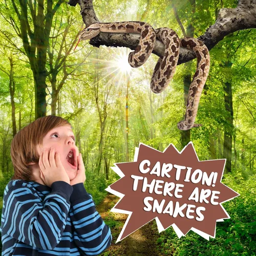 Vista 6 de Hozzi Boa Constrictor gigante de peluche grande de serpiente de peluche realista de 78.7 in / 80 pulgadas, regalos realistas para niños, fiesta