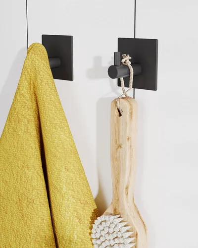 Vista 5 de Toallero de papel para debajo del gabinete, autoadhesivo o montado en la pared, soporte para toallas de papel de acero inoxidable SUS304 para Negro