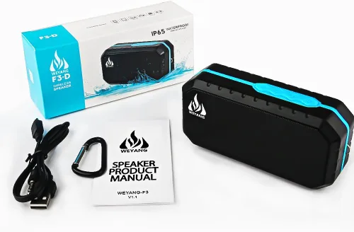 Vista 7 de WEYANG Altavoz Bluetooth portátil,Altavoz inalámbrico impermeable IP65,Altavoces Bluetooth al aire libre inalámbricos,Bluetooth 5.0,Construido