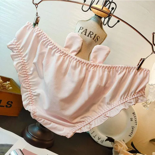 Vista 6 de Bragas de bikini para mujer, lencería japonesa, paquete de 2 unidades, ropa interior Kawaii Cosplay