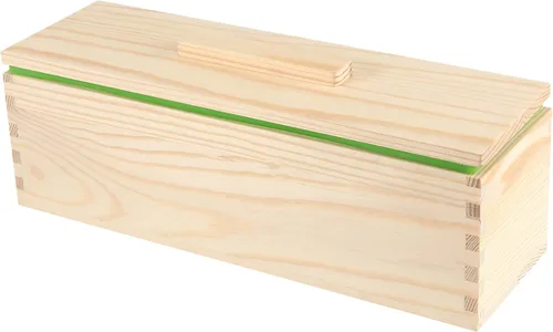 Vista 5 de Kit de jabón de silicona de 47 onzas, 3 piezas de jabón de silicona rectangular verde con 3 cajas de madera y 3 tapas, suministros de bricolaje