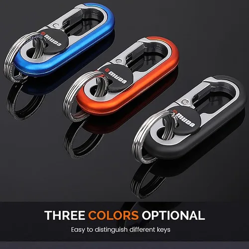 Vista 6 de Men's Car Key Chain, Personalized Creative Stainless Steel Car Keychain for Men, Anti-Loss Heavy Duty Metal Key Ring