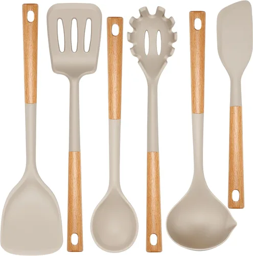Vista 8 de Juego de utensilios de cocina de silicona, juego de 28 piezas de utensilios de cocina para cocinar, juego de espátulas resistentes al calor de 446