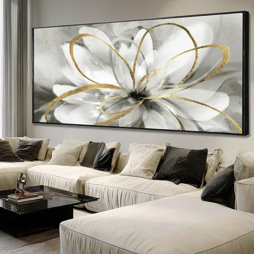 Vista 10 de SOUGUAN Cuadros de Arte en Blanco y Negro Abstractos Colgantes de Pared Decoración Obra de Arte Moderna 20"X40" Decoraciones de Pared