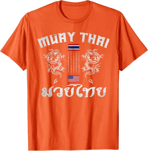 Vista 73 de Camiseta de equipo de entrenamiento de boxeo Muay Thai con bandera estadounidense de Tailandia, Negro, S
