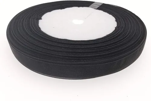Vista 2 de Dxeud Cinta de organza transparente (negro, 1/2" x 50 yardas)
