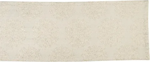 Vista 2 de Colección de mesa navideña DII Sparkle Metallic, camino de mesa, 14x72 pulgadas, copos de nieve en jacquard