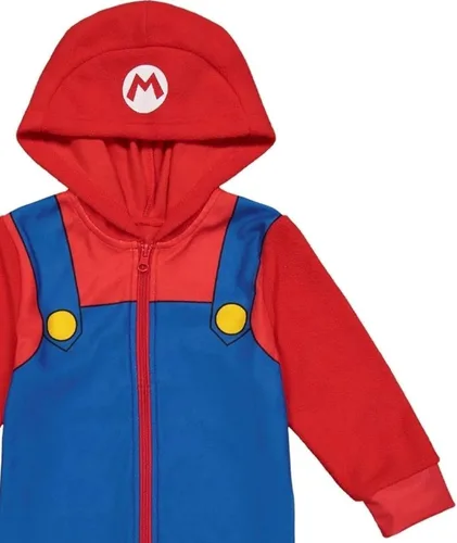 Vista 2 de SUPER MARIO Nintendo Luigi Donkey Kong - Pijama de cosplay con cremallera para niños pequeños