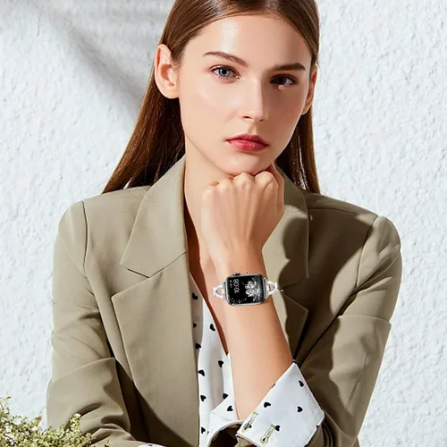Vista 6 de for Apple Watch Band 38mm 40mm 41mm 42mm 44mm 45mm 46mm 49mm iWatch Bands Series 11 10 9 8 7 6 5 4 3 SE Bling Metal Bracelet Women Dressy Cute Strap