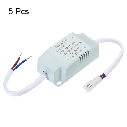 Vista 3 de PATIKIL Controlador LED de 1-3W 300mA, paquete de 5 salidas AC 85-265V 9-12V DC Conector macho de corriente constante transformador rectificador