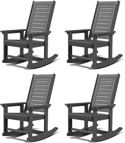 Vista 20 de GREENVINES Oversized Outdoor Rocking Chair, HDPE Rocker, Aqua