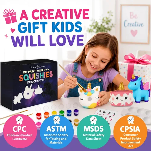 Vista 6 de Jim&Gloria Pinta tus propios juguetes esponjosos, regalos jumbo para niñas y niños 8 9 10 11 12 13 14, artes y manualidades para niños, regalos