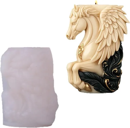 Vista 4 de Molde de flor de caballo, moldes cilíndricos, molde de vela en espiral de onda de silicona, moldes de fundición de resina de silicona para velas
