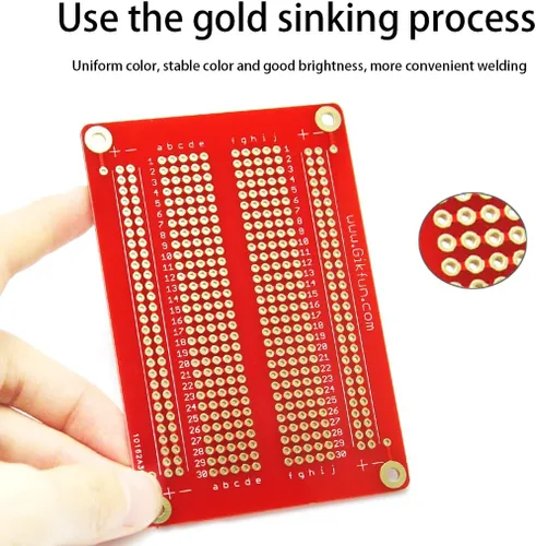 Vista 3 de Gikfun Solder-able Breadboard Gold Plated Finish Proto Board PCB DIY Kit para Arduino (Paquete de 5PCS) GK1007