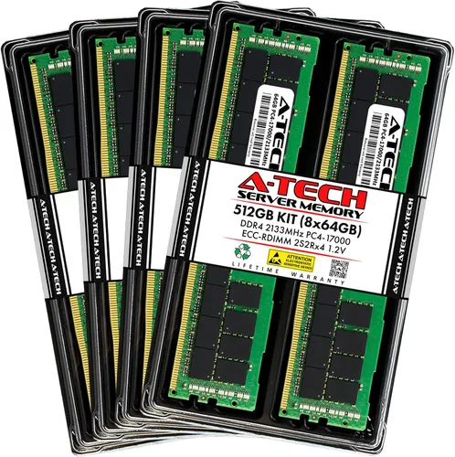 Vista 39 de A-Tech 4GB DDR4 2133MHz PC4-17000 ECC RDIMM 1Rx8 Single Rank 1.2V ECC Registered DIMM de 288 pines Módulo de actualización de memoria RAM