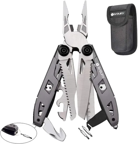 Vista 8 de Pinzas multiherramienta 18 en 1, multiusos, cuchillo de bolsillo, de acero inoxidable duradero, multiherramienta para supervivencia, camping, caza