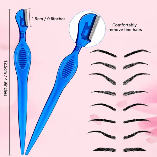 Vista 2 de 30 piezas de afeitadora Dermaplane para mujeres, afeitadora con cubierta de precisión, herramienta de dermaplaning exfoliante multiusos, depilación