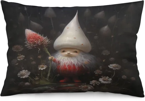 Vista 34 de Funda de almohada con escena de pueblo navideño con niños, fundas de almohada de 12 x 20 pulgadas, almohadas decorativas de Navidad para sofá, funda
