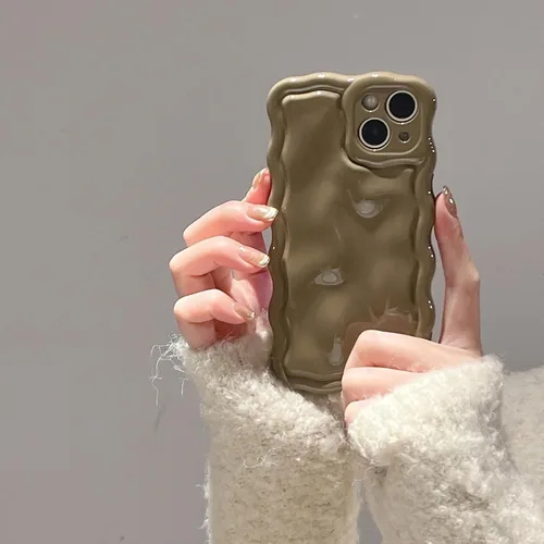 Vista 43 de FABSPARK Funda para iPhone 11, Patrón de Burbujas de Meteorito 3D Electrochapado Galvanizado con Brillos Marco Ondulado Rizado Funda Brillante, TPU