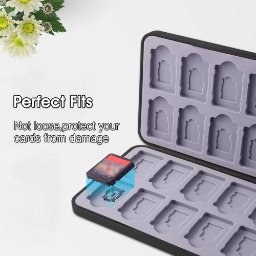 Vista 10 de PERFECTSIGHT Switch Game Case Compatible with Nintendo Switch Game Holder for Switch OLED/ Lite Game Card Case Cartridge with 24 Slots Game Card