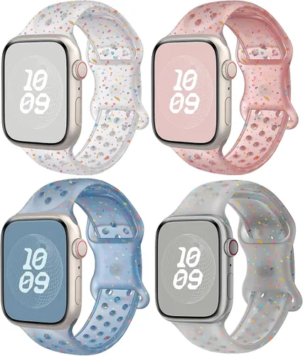 Vista 17 de Correas de silicona compatibles con Apple Watch Band de 1.496 in 1.575 in 1.614 in 1.654 in 1.732 in 1.772 in 1.811 in 1.929 in, correa deportiva