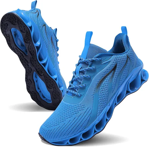 Vista 8 de QUINMOK Mens Fashion Sneakers Walking Breathable Non Slip Gym Running Tennis Shoes